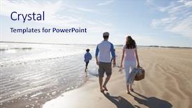  Presentation with picnic - Slide deck consisting of walking along beach with picnic background and a sky blue colored foreground