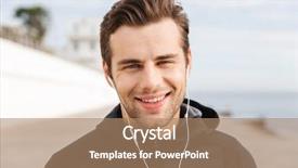  Presentation with adventure sports man - Cool new PPT theme with walking along boardwalk at seaside backdrop and a coral colored foreground