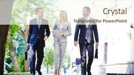  Presentation with walking - Presentation design having walking and discussing business matter background and a cream colored foreground