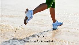  Presentation with feet - Amazing presentation having walking athletic - feet of young woman jogging backdrop and a lemonade colored foreground