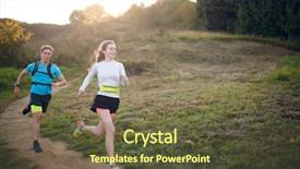  Presentation with athlete track or running track - Presentation theme enhanced with walking athletic - image of athlete woman background and a tawny brown colored foreground