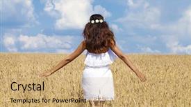  Presentation with white gold birthday - Amazing presentation theme having walking away - beautiful young woman in white backdrop and a coral colored foreground