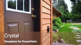  Presentation with walking dead - Colorful PPT layouts enhanced with walking dead - close up of a cabin backdrop and a tawny brown colored foreground