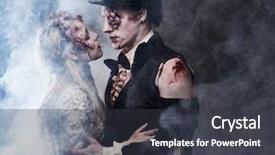  Presentation with zombie - PPT theme consisting of walking dead - dressed in wedding clothes romantic background and a dark gray colored foreground