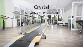  Presentation with rehab - Beautiful slide set featuring walking equipment in rehab center backdrop and a light gray colored foreground