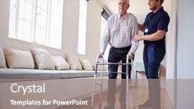  Presentation with male nurse - Colorful theme enhanced with walking frame with male nurse backdrop and a gray colored foreground