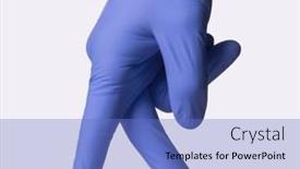  Presentation with walking - Colorful PPT theme enhanced with walking-hand-doctor-glove-concept backdrop and a teal colored foreground