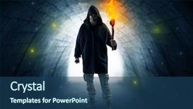  Presentation with walking - Cool new slides with walking in a dark tunnel backdrop and a ocean colored foreground