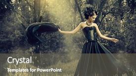  Presentation with mystic - Beautiful PPT theme featuring walking in a mystic forest backdrop and a gray colored foreground