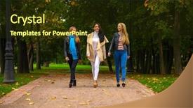  Presentation with walking young wild jaguar - PPT theme with walking in park on background background and a tawny brown colored foreground