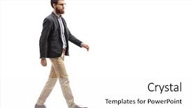  Presentation with shot - Beautiful PPT layouts featuring walking isolated on white background backdrop and a white colored foreground