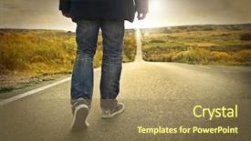  Presentation with walking - Audience pleasing theme consisting of walking man backdrop and a coral colored foreground