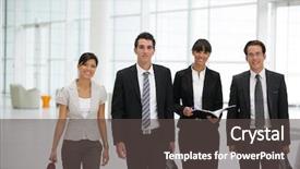  Presentation with company - Audience pleasing theme consisting of walking meetings - business people in suit backdrop and a dark gray colored foreground