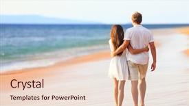  Presentation with romance - Presentation theme enhanced with walking on romantic travel honeymoon background and a lemonade colored foreground