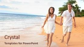  Presentation with honeymoon - Presentation with walking on romantic travel honeymoon background and a lemonade colored foreground