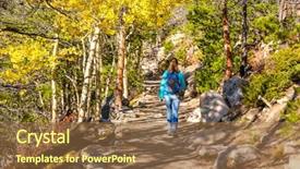  Presentation with walking trail - Slide deck consisting of walking on trail in aspen background and a tawny brown colored foreground