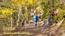  Presentation with walking trail - Cool new slide deck with walking on trail in aspen backdrop and a tawny brown colored foreground