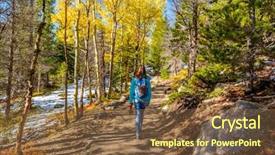  Presentation with walking trail - Beautiful presentation design featuring walking on trail in aspen backdrop and a tawny brown colored foreground