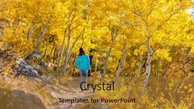  Presentation with walking trail - Slides featuring walking on trail in aspen background and a gold colored foreground