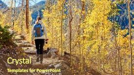  Presentation with walking trail - PPT layouts consisting of walking on trail in aspen background and a tawny brown colored foreground