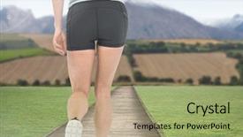  Presentation with composite - Audience pleasing slide set consisting of walking or jogging on path backdrop and a  colored foreground