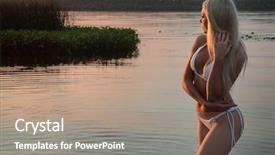  Presentation with peter walking on water - Presentation design consisting of walking outdoor on the river background and a  colored foreground