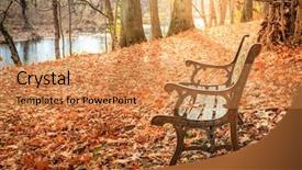  Presentation with path in woods - PPT layouts enhanced with walking path along a creek background and a coral colored foreground