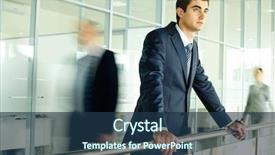  Presentation with moving business - Presentation theme having walking people on background background and a ocean colored foreground