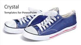  Presentation with pair of compass - Slides enhanced with walking shoes - pair of sneakers background and a white colored foreground