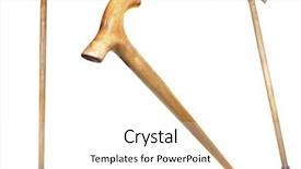  Presentation with walking - Audience pleasing PPT theme consisting of walking sticks under the white backdrop and a white colored foreground