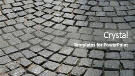  Presentation with prague - Amazing presentation design having walking surfaces - stones cobblestones on prague street backdrop and a gray colored foreground
