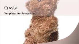  Presentation with teddy bear - PPT layouts consisting of walking teddy bear isolated on white background background and a lemonade colored foreground