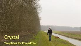  Presentation with dutch - Colorful PPT layouts enhanced with walking the dog in dutch flevopolder backdrop and a tawny brown colored foreground