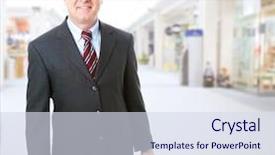  Presentation with suitcase - PPT theme having walking through the airport concourse background and a sky blue colored foreground