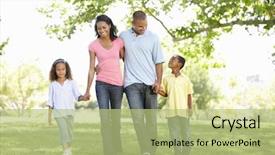  Presentation with family - Cool new presentation design with walking together - young african american family enjoying backdrop and a mint green colored foreground