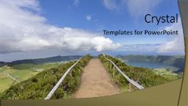 Presentation with walking trail - Audience pleasing slide deck consisting of walking trail path for viewpoint backdrop and a light blue colored foreground