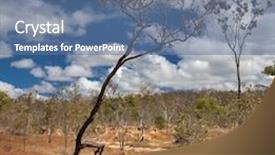  Presentation with desertification - Presentation having walking tree soil erosion due background and a ocean colored foreground