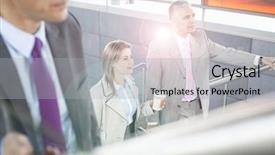  Presentation with stairs - Cool new presentation theme with walking up stairs in train backdrop and a light gray colored foreground