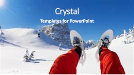  Presentation with winter sports - Presentation theme enhanced with walking winter sports and leasure background and a teal colored foreground