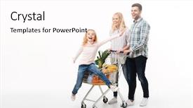  Presentation with groceries cart - Audience pleasing slide deck consisting of walking with a shopping trolley backdrop and a pink colored foreground