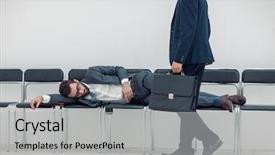  Presentation with children in the past - Presentation theme having walks past a sleeping visitor background and a light gray colored foreground