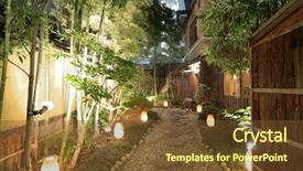  Presentation with books and gravel - Cool new theme with walkway at a japanese restaurant backdrop and a tawny brown colored foreground