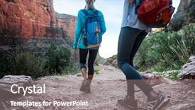  Presentation with grand canyon - Colorful slide deck enhanced with walkway at the grand backdrop and a gray colored foreground