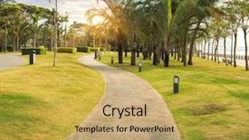  Presentation with park - Beautiful presentation featuring walkway in a beautiful park backdrop and a yellow colored foreground