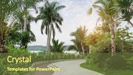  Presentation with safari park beautiful wildlife animal - Audience pleasing slide deck consisting of walkway in a beautiful park backdrop and a tawny brown colored foreground