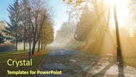  Presentation with autumn - Amazing theme having walkway-in-the-sun backdrop and a tawny brown colored foreground