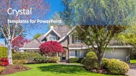  Presentation with beautiful green - Presentation theme featuring walkway lead to front background and a teal colored foreground