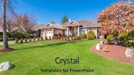  Presentation with beautiful green - Audience pleasing presentation theme consisting of walkway lead to ornate backdrop and a gold colored foreground