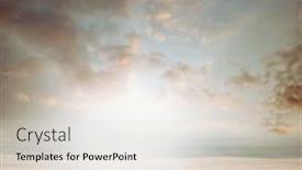  Presentation with scene - Audience pleasing PPT theme consisting of walkway-leading-to-beach-scene backdrop and a lemonade colored foreground