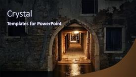  Presentation with venice - Colorful slide deck enhanced with walkway leading to street at night in venice italy backdrop and a wine colored foreground